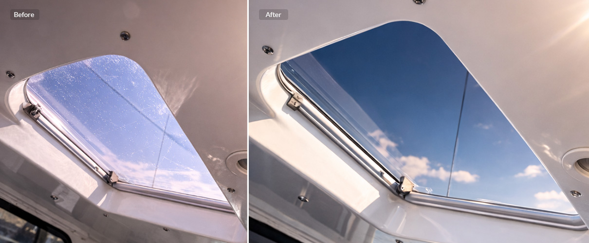 Boat hatch repairs before and after